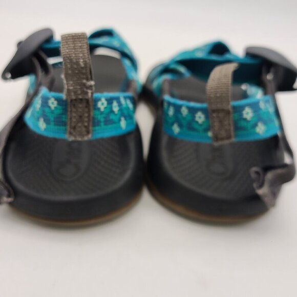 Chaco Sandals Shoes Blue Green Flower Girls Size 4 or Women's 5.5 to 6 - Picture 10 of 16